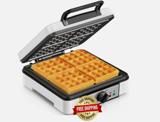 Wafflera Belga Para 4 Rebanadas, 1200 W, Cuad...