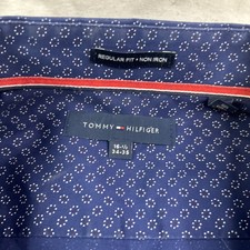 Tommy Hilfiger Mens 16 34-35 Regular Fit Long Sleeve Button Up Shirt