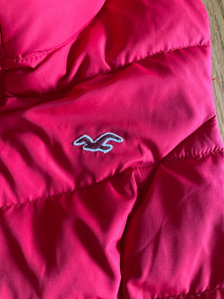 Hollister Chaleco Abombado Chaqueta Talla Grande Rojo Mujeres Adolescentes Bolsillos Cálido Ajustado Foto 3 de 4