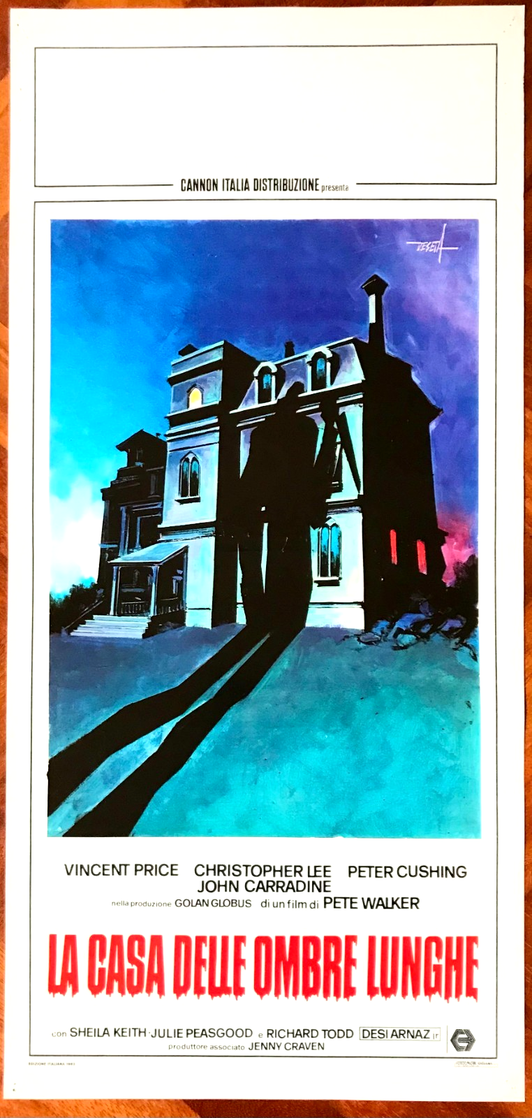 Locandina originale film La casa delle ombre lunghe (1983) - Regia di Pete Walker