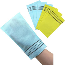 6 Pack Exfoliating Mitts, Korean Spa Italy Towel Body Scrubbers