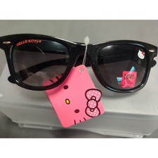 Hello Kitty Kids Sunglasses Black Wayfarer Sanrio Shatter Resistant 100 UV New