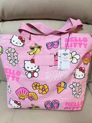 Aloha Collection Hello Kitty Hawaii Pink Large Zip Tote Bag Neu
