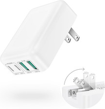 40W USB C Wall Charger 4 Port Fast Charging Multi Port Adapter White