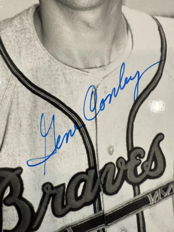 Foto autografiada de Gene Conley 8 x 10, Milwaukee Braves, campeón de los Boston Celtics Foto 2 de 3