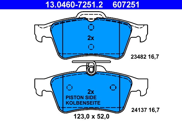 13.0460-7251.2 ATE brake pad set, disc brake for Renault