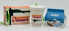 Lot Of 3 Dunkin Donuts Ornaments