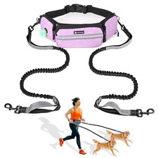Hands Free Dog Leash With Fanny Pack Reflective Bungee Waist Running Hiking