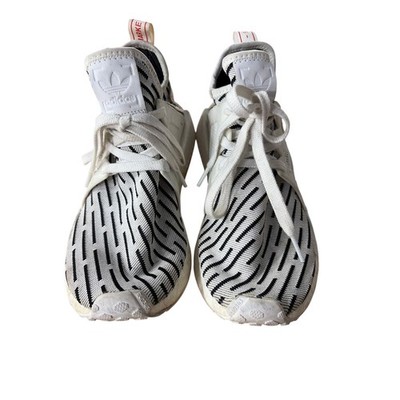 Adidas NMD R1 Mens 8 Black White Knit Running Sneakers