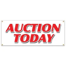 AUCTION TODAY BANNER SIGN antiques jewelry collectables art sale tools