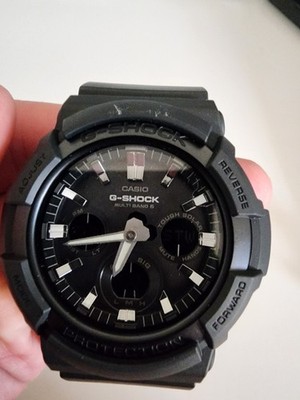 Casio Men's G-Shock Solar-Powered Atomic, Analog-Digital Watch GAW-100B, Black