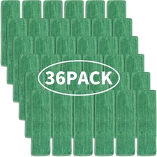 Matthew 18'' 36 Pcs Microfiber Mop Replacement Pads for Wet 36 Pack, Green 