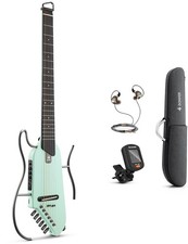 Donner HUSH I Acoustic Electric Guitar Headless Silent With Accessories  Green