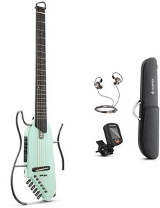 Donner HUSH I Acoustic Electric Guitar Headless Silent With Accessories | Green