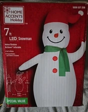 Home Accents Holiday 7-foot LED Snowman Christmas Inflatable