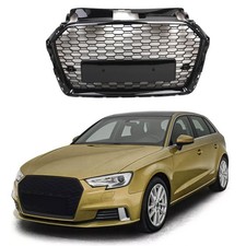 For A3 RS3 8V 2016-2018 Front Grille Honycomb Radiator Center Bumper Grill