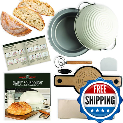 Nordic Ware Simply Sourdough Complete Bread Baking Kit Baking Pan Included Dual