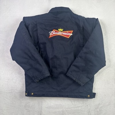 Sportsmasters Budweiser Blue Long Sleeve Full Zip Jacket Men's Small