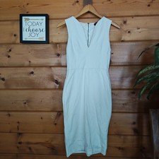 Lulus White Bodycon Sheath Dress V-Neck 2 Way Zip Back Stretch Sexy D5556 Size S