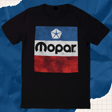 MOPAR CLASSIC Logo Distressed Vintage BLACK MEN WOMEN Round Neck T-Shirt Ani