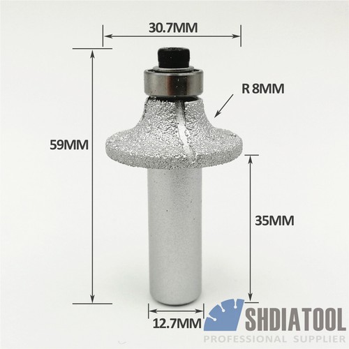 1pc Vacuum Brazed Diamond Router Bits With 1/2" Shank For Stone Marble Cutter a - Picture 20 of 44