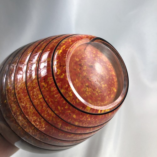 Brown & Orange Ombre Speckled Spiral Vase, Heavy - Picture 5 of 10