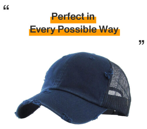 Vintage Distressed Mesh Back Dad Hat Baseball Cap Unconstructed - Imagen 41 de 115