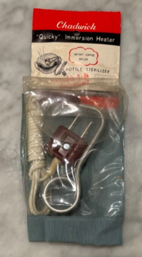Vintage Quicky Immersion Heater Baby Bottle Sterilizer Case Manual – Boils in 2