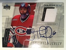 JOSE THEODORE  MONTREAL CANADIENS 00/01 AUTHENTIC CANADIAN HERO AUTOGRAP JERSEY
