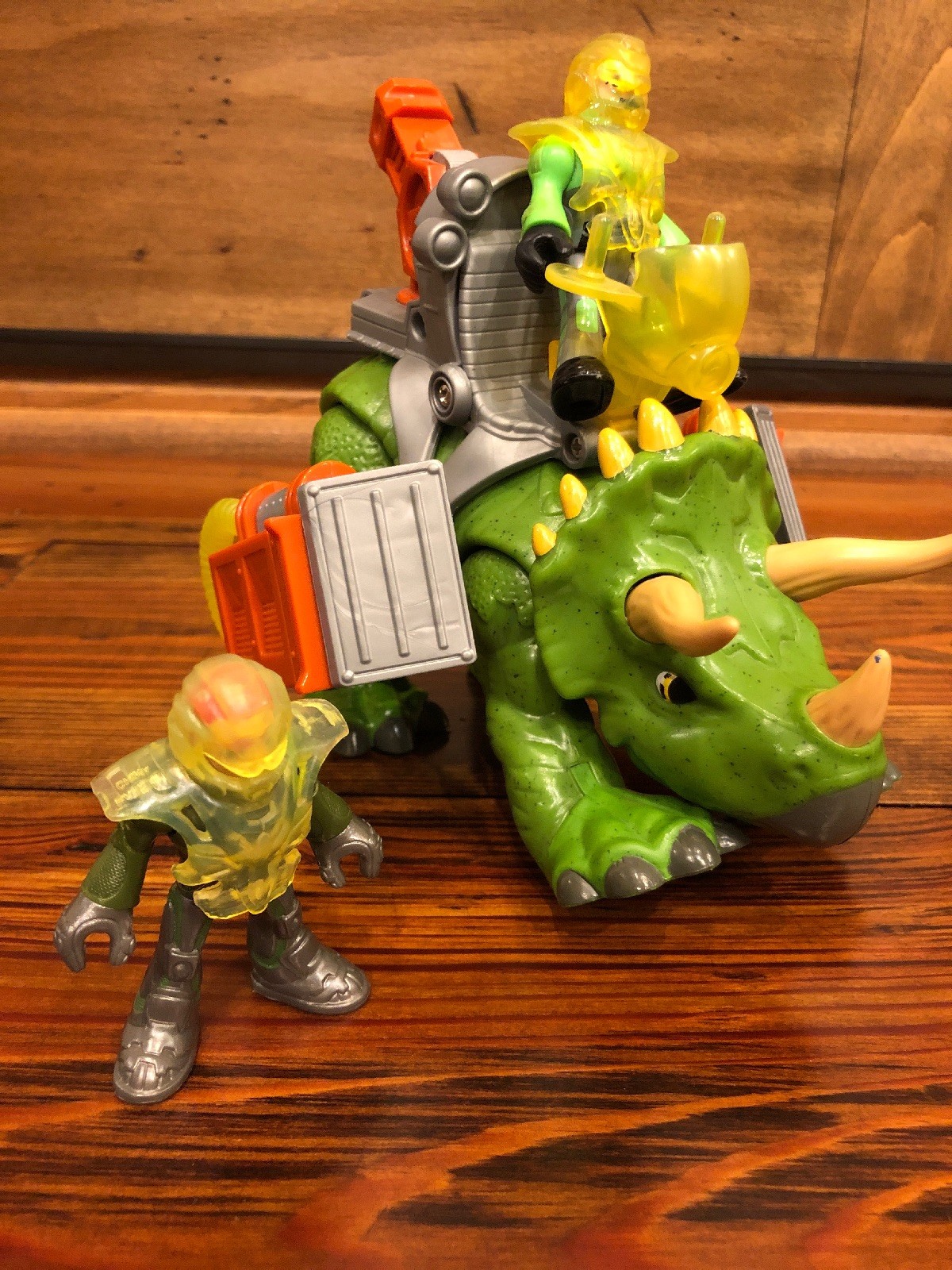 Fisher Price Imaginext 2011 Triceratops Dinosaur Rider with Saddle
