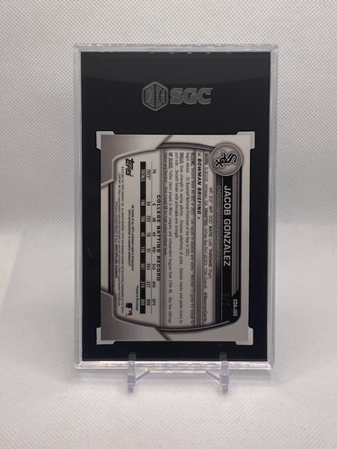 Bowman Draft 2023 cromo Jacob Gonzalez 1st Bowman Red Wave/5 SGC 9,5 automático 10 - Imagen 2 de 3