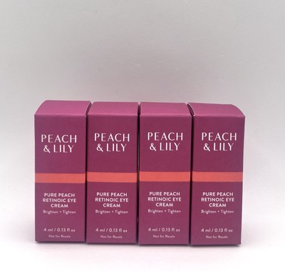 4 Peach & Lily Pure Peach Retinoic Eye Cream 0.13 oz 4 mL Each Travel Size NIB
