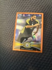 2012 Topps Chrome ORANGE REFRACTOR Mike Adams Steelers #197 Rookie RC (fb1)