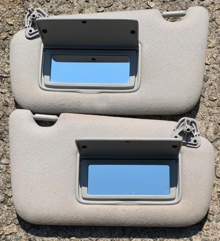 Nissan Sentra 2013-2019 OEM Driver & Passenger Side Gray Cloth RH LH Sun Visors - Image 2 of 3