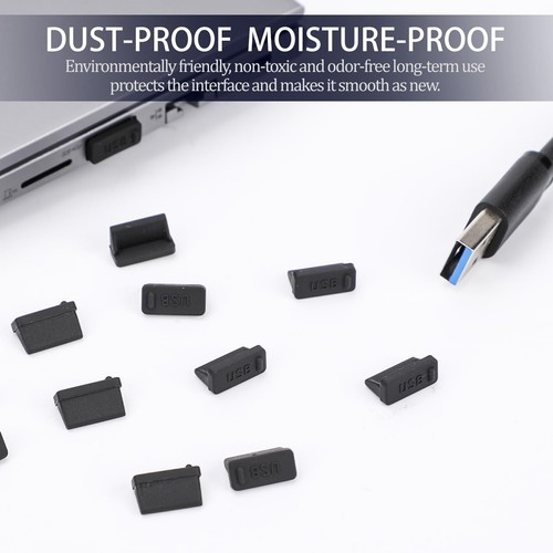 20 Pcs USB A Type Anti Poussière Prises, USB Femelle Port Couvercles Capuchons, Silicone... - Photo 7 sur 7