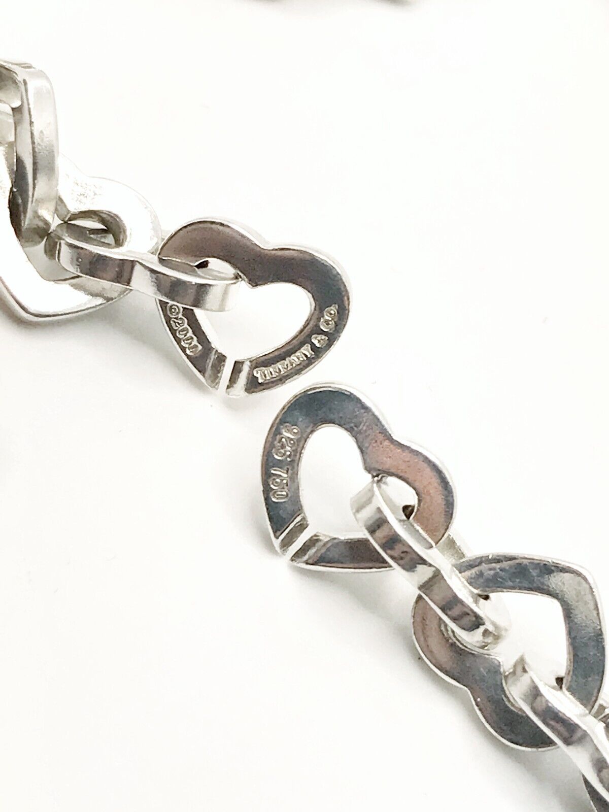 Tiffany & Co. 18KYG & SS Heart Interlocking Link Necklace 16