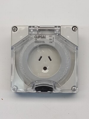 Clipsal 56SO310LLE Socket Outlet, 3 Pin, 10A, 250V, Less Enclosure 56SO310L