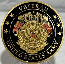 * Army Veteran “Honor Your Army Veteran Today” Military Challenge Coin In Caps