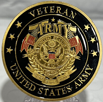 #ad * Army Veteran “Honor Your Army Veteran Today” Military Challenge Coin In Caps $9.95