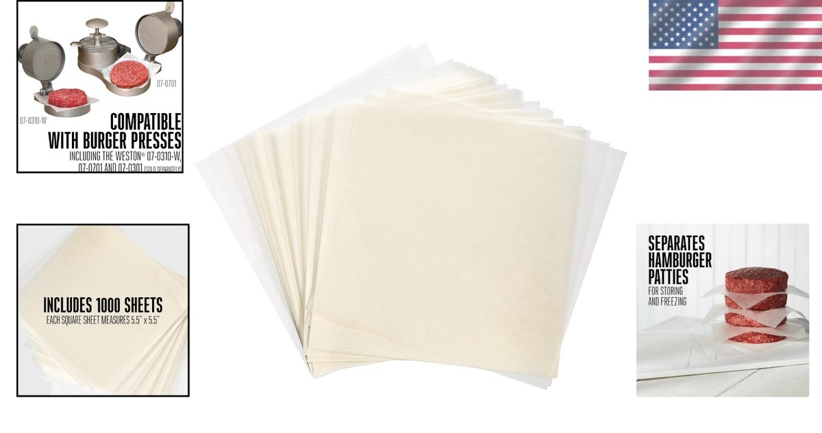 100 Blatt Runde Pergamentpapiere – 15,2 Cm, Antihaft Für Burger Patties & Backen