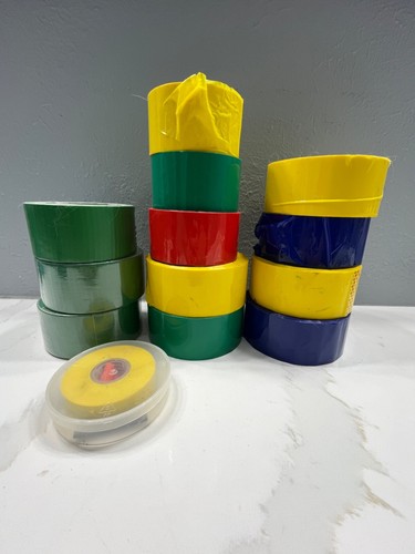 Lot of Colorful SealMax, Electrical, and Duck Tape Yellow Green Red Blue