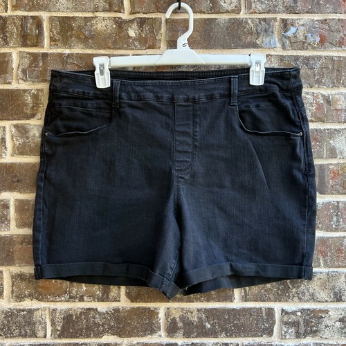 Comfort Waist Denim Jean Shorts Black 