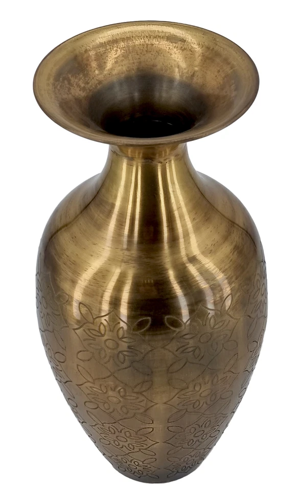 Vase Metall Dekovase Amphore Metallvase Tischvase Tischdeko Muster Massiv gold - Bild 4 von 4