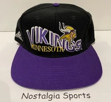 Vintage 90's MINNESOTA VIKINGS Apex One SnapBack HAT Cap TEAM NFL NEW Old Stock