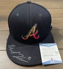 Michael Harris GAME USED WORN Bas Beckett MLB Signed Hat Braves psa Baseball