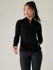 Athleta Altitude Polartec Hoodie Sweatshirt Black Small 791916 NWT