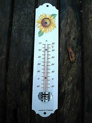 Thermomètre Mural émaillé Arbres 25 Cm - Émail Véritable - Fabrication Française