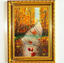 Beautiful Autumn Park – Original Oil Painting with Colorful Trees