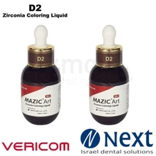 LOTX2 Dental not sintered zirconia shade color liquid 30ml Mazic Art Vericom D2