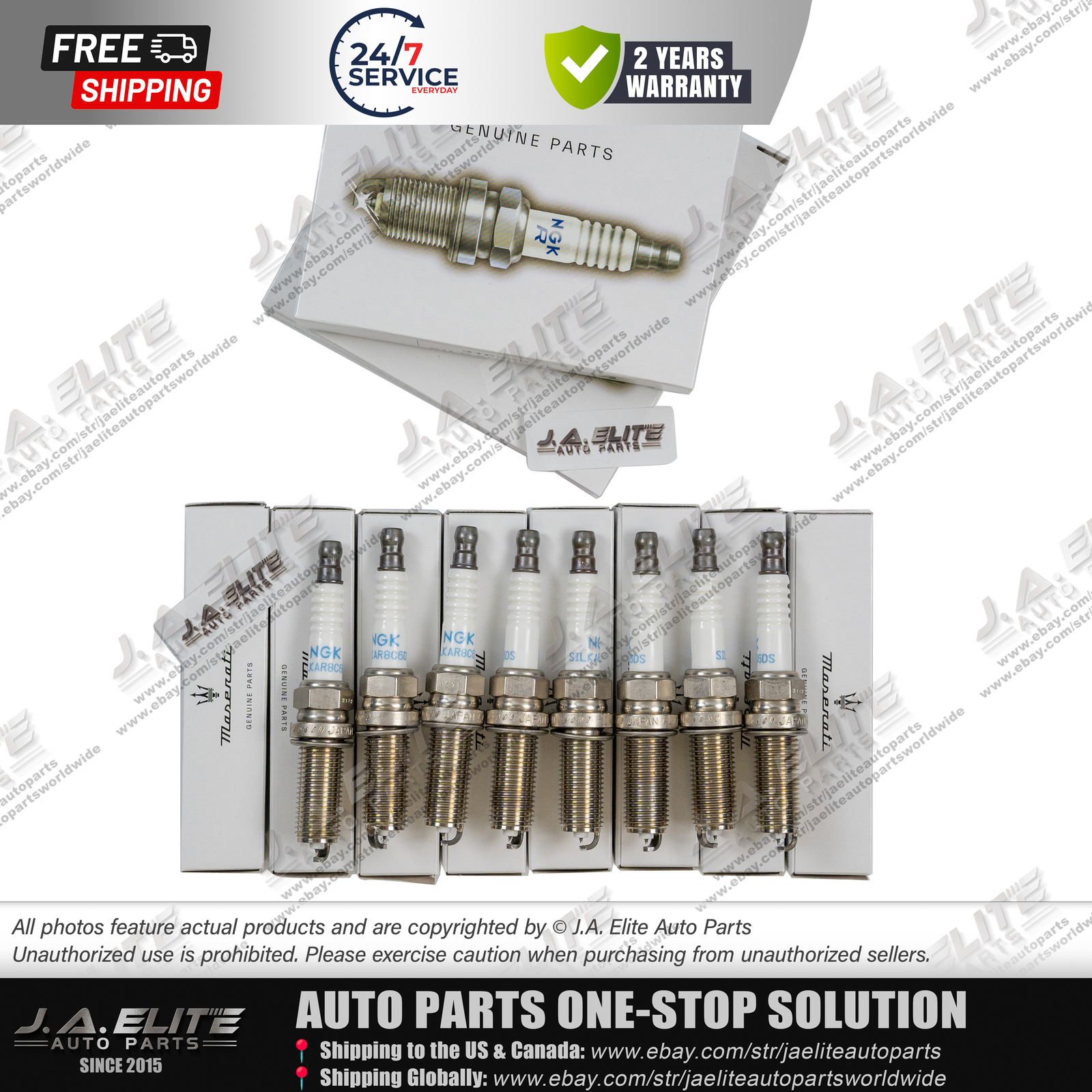 8pcs Genuine Spark Plugs for Maserati Ghibli Levante Quattroporte 3.8 V8, 310235